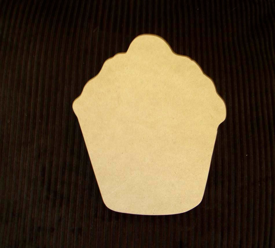 Unfinished Mdf Cupcake  Mosaic Base/Craft Shape Half Inch Thick