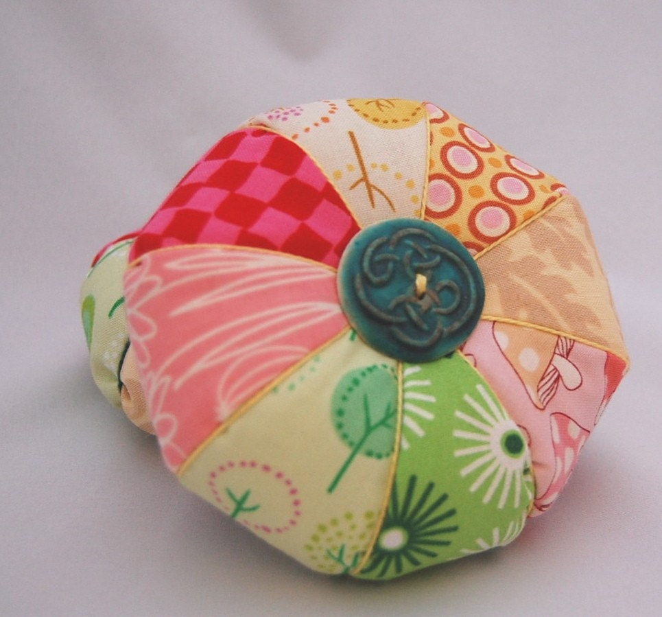 Pincushion - Pink with Celtic Knot Button