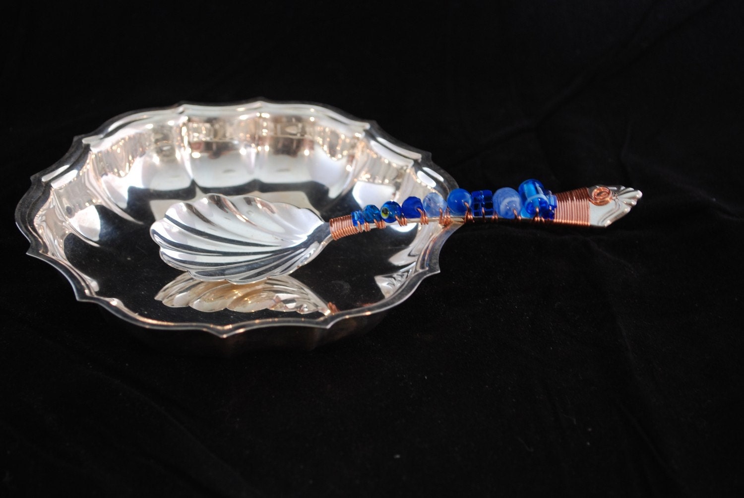 Antique Silver Oneida Sugar Spoon and Bowl Set