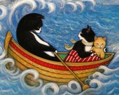The Rescue. 3 Very Adventurous Cats print