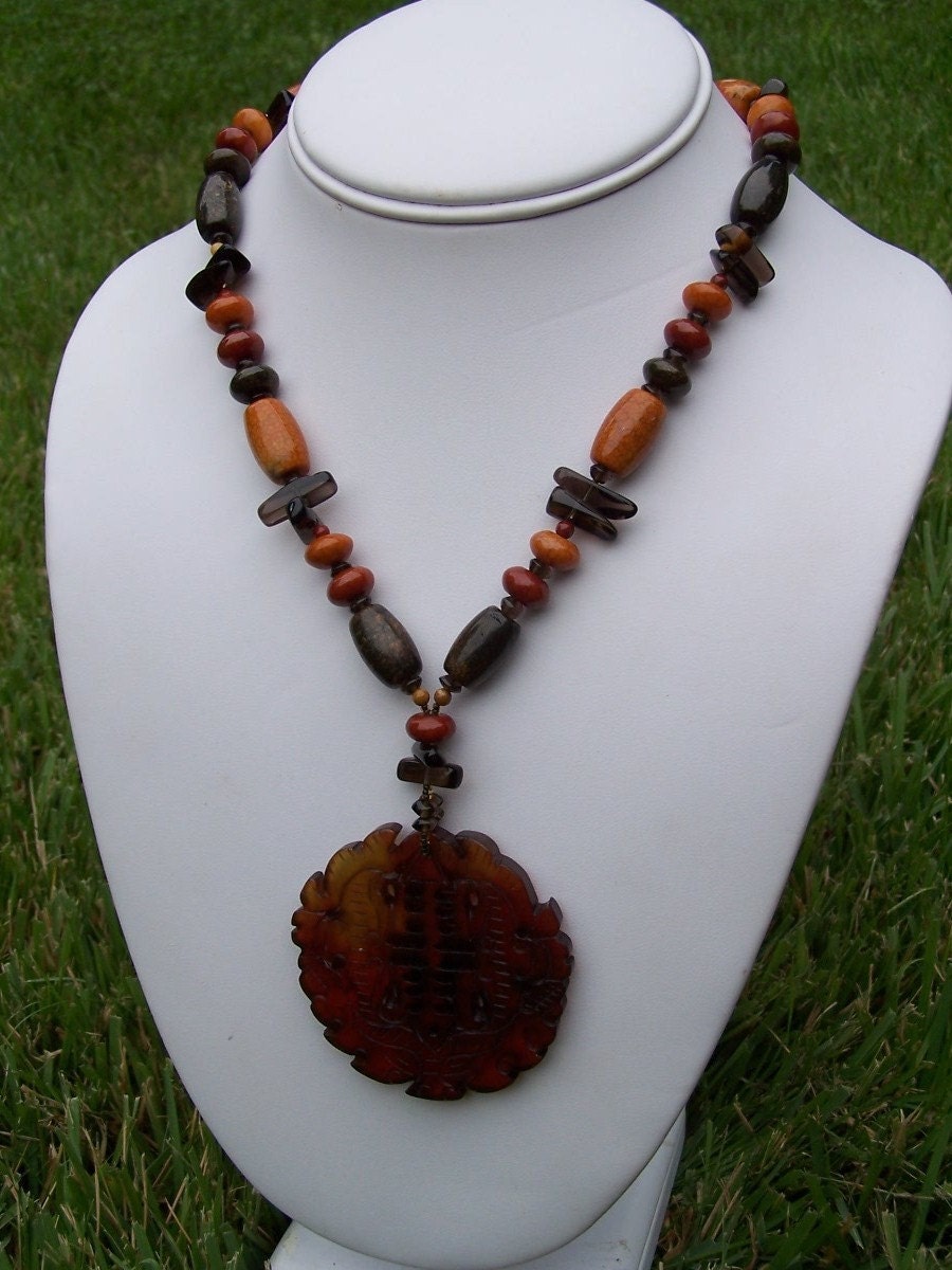 Carved Agate Tree Of Life  Necklace Preview 2