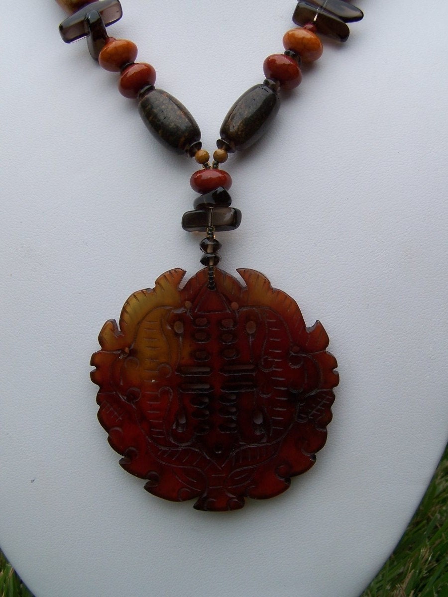 Carved Agate Tree Of Life  Necklace Preview 4