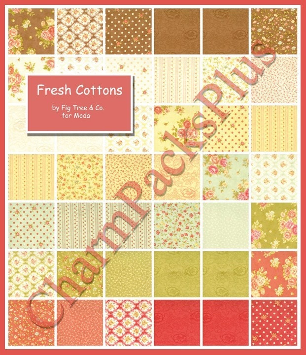 On Sale Fresh Cottons Moda Charm Pack Quilt Fabric By Charmpacks