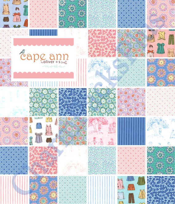 CAPE ANN Moda Charm Pack 5inch Quilt Fabric by charmpacks