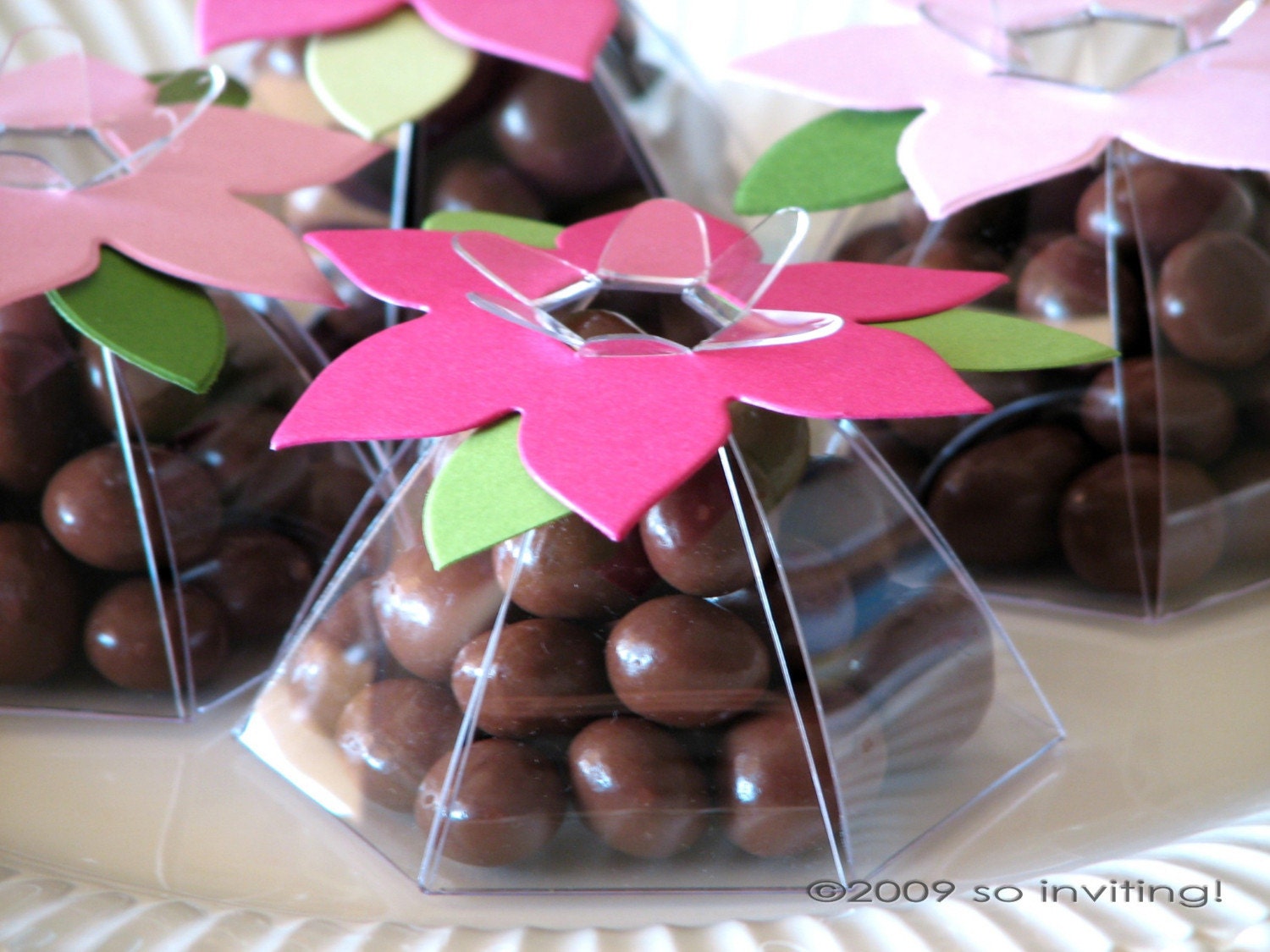 Blooming Favor Boxes in Pink - 12