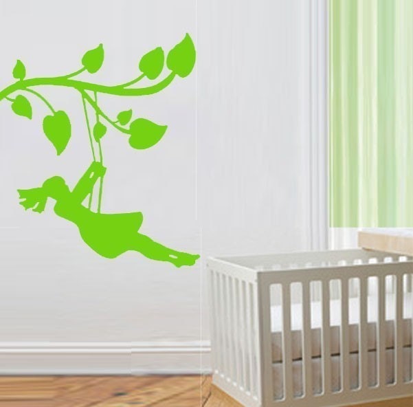 ShaNickers Wall Decal/Sticker -Girl on Tree Swing-FREE SHIPPING