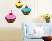 ShaNickers Wall Decals-Giant Chocolate Cupcakes-FREE SHIPPING
