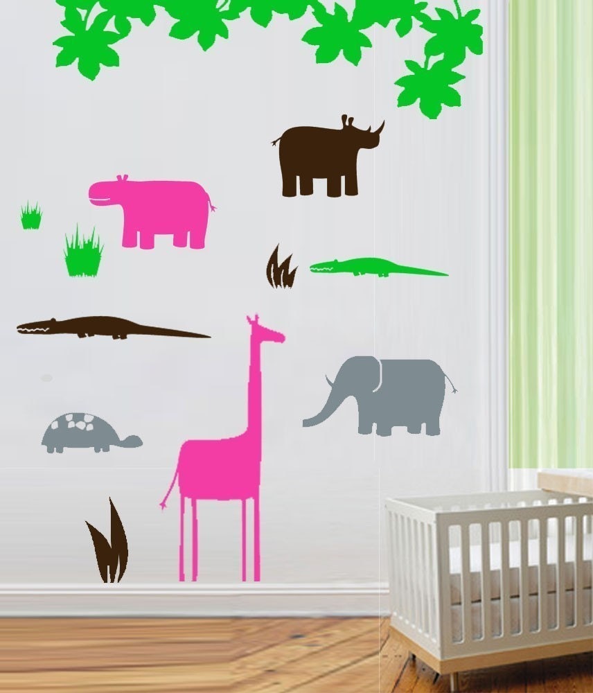 ShaNickers Wall Decal/Sticker- Animal Party- FREE SHIPPING