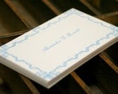 Business / calling cards - letterpress printed with a ribbon border (set of 50)