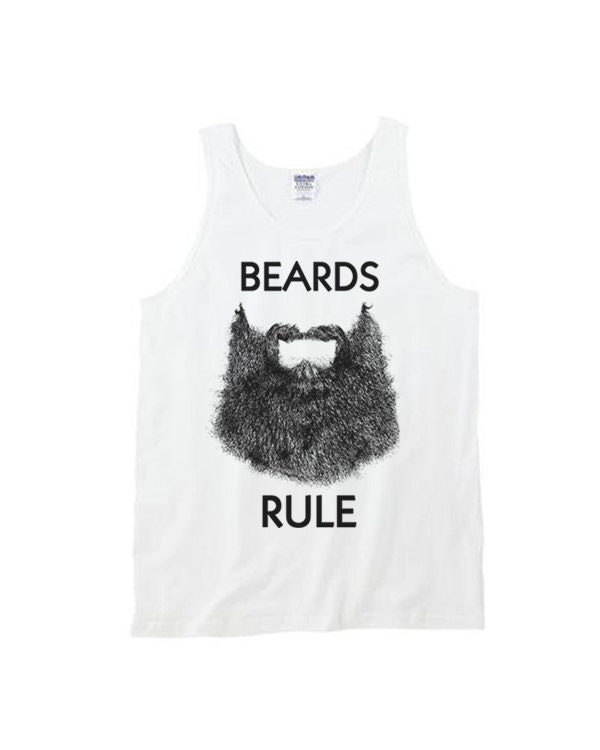 Beards Rule unisex white tank top