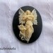 Angel Black and Cream Resin Cameo 30 x 40mm