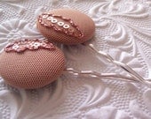 2 copper leaf hairpins