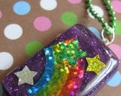 80s Rainbow Fun Resin Necklace