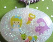 Alice In Wonderland And Friends  Resin Necklace