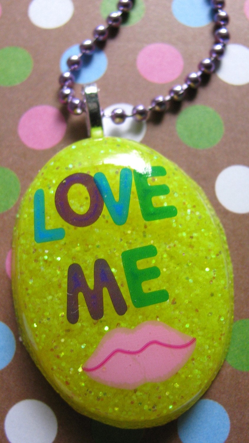 Love Me Lips  Resin Necklace
