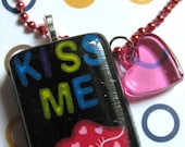 Kiss Me Love  Resin Necklace