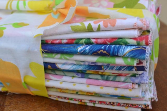 Paper Free Home Starter Set- 24 Large Cloth Napkins- Vintage Fabrics, Florals  by Dot and Army