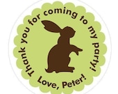 Bunny Party Stickers, Address Labels, Goody Bag Stickers, Party Favor Stickers, Bunny Silhouettes
