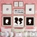 Custom Family Silhouette Art Prints - Parents, Boy, Girl Silhouettes, set of 3