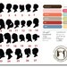 Custom Family Silhouette Art Prints - Parents, Boy, Girl Silhouettes, set of 3