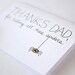 Father's Day Card. Card for Dad. Thanks For Killing Those Spiders. Black, Yellow, White. Blank Card.