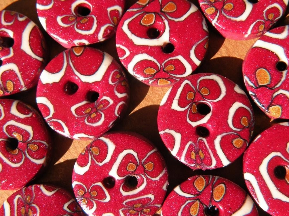 Set of 8 One-of-a-kind Handmade Buttons...
