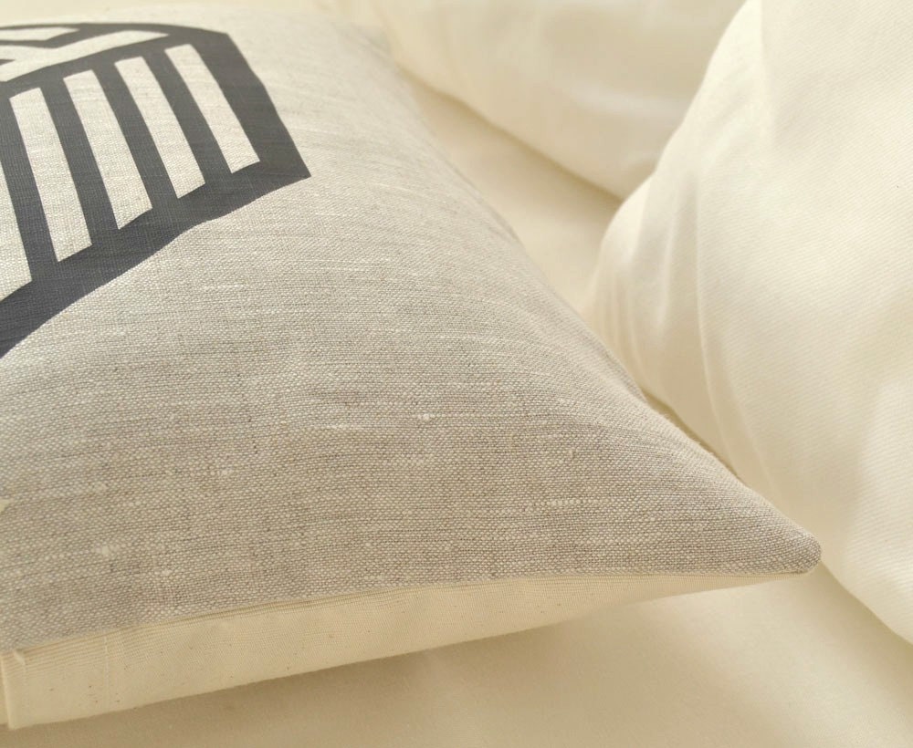 Japanese kimono pattern linen pillow cover