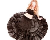 black long skirt, high end silky fluffy material, perfect for any outfit