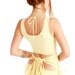 Pale sun yellow women top with an open back and a generous bow - SMALL ONLY -