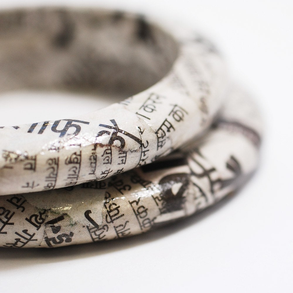 Foreign Press Recycled Newspaper Eco Bangle Bracelet - India