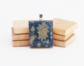 Recycled Scrabble Game Tile Pendant -  Blue Nile