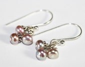 Silver Pale Pink Freshwater Pearl Handmade Earrings