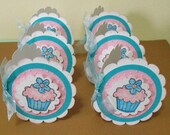 6 mini note scalloped cupcake cards