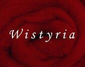 Wistyria Wool Roving - Corriedale Wool - 1 ounce - RED