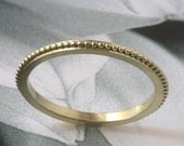 Beaded Wedding Band- 14K Gold
