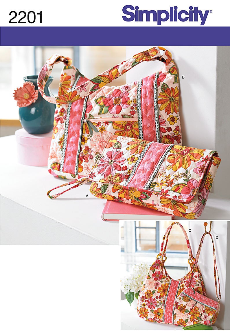 ... Purses Bags Purse Clutch Handbag Sewing Pattern NEW Vera Bradley Style