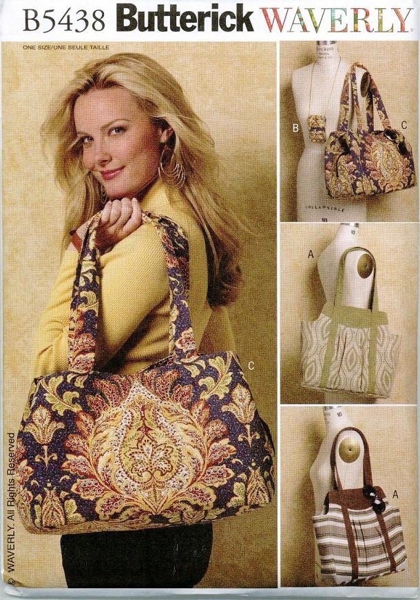 Purse hand bag sewing pattern Butterick 5438 Waverly Cell Phone Case