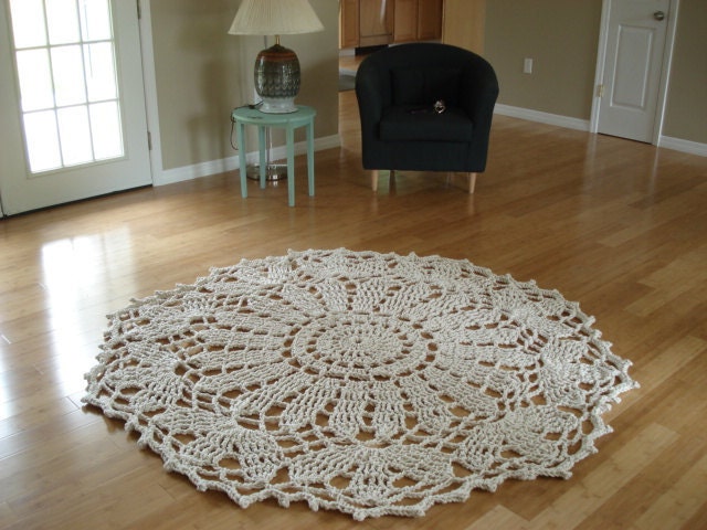 Organic Natural Rope Doily Rug 182.9 cm 72"