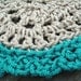 Off White Pearl and Turquoise Crochet Doormat in Oval Pattern