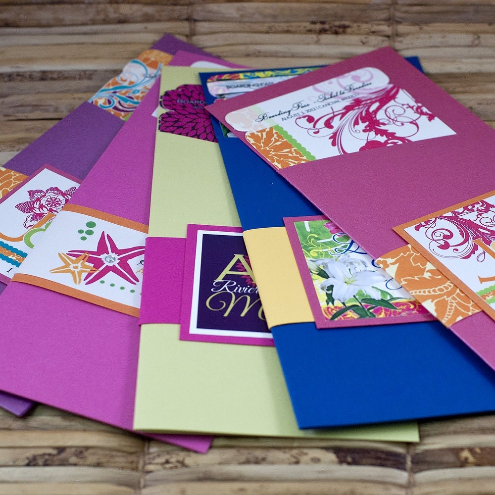 Sample Pack - Boarding Pass Invitations or Save the Dates (Assorted)