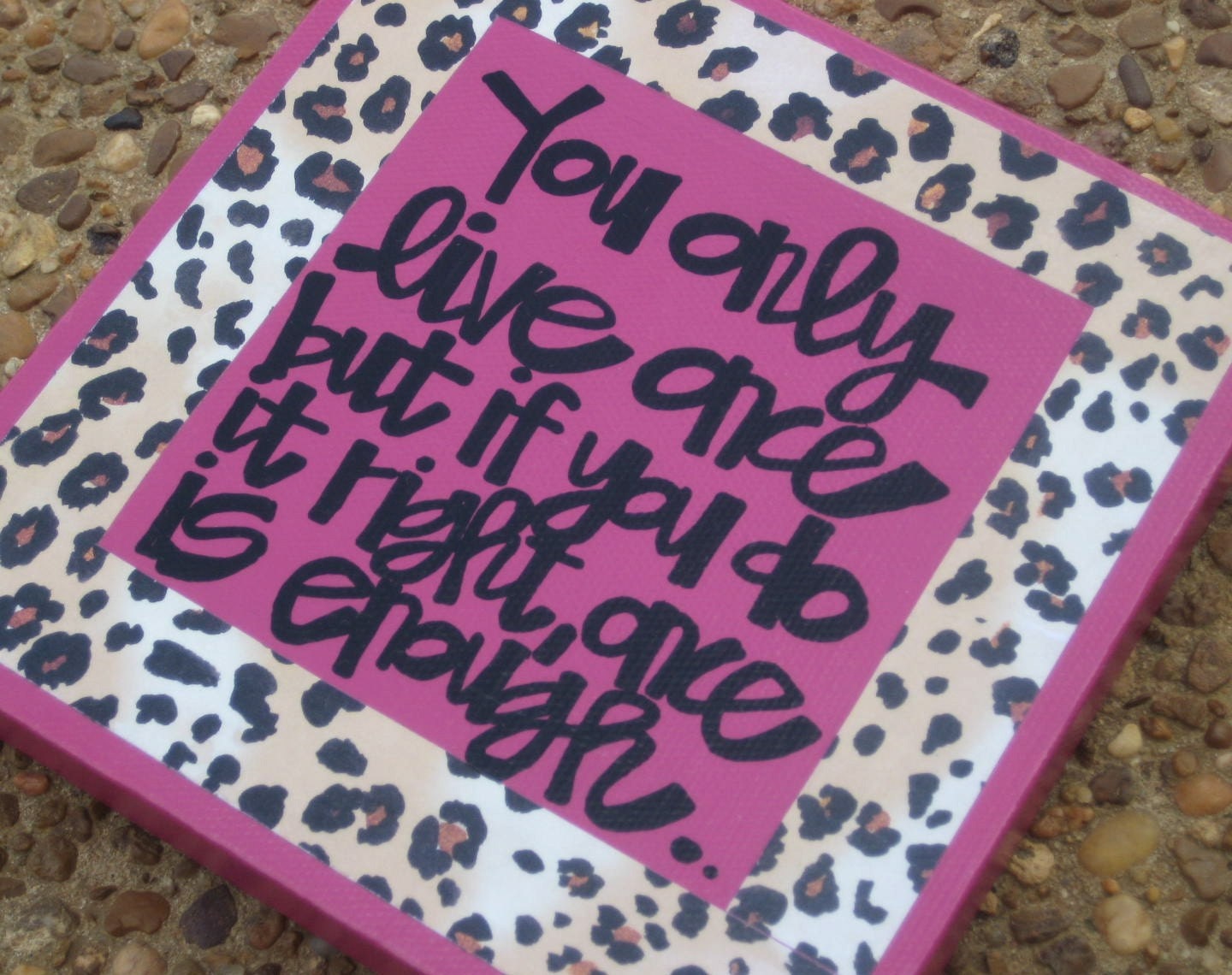 Mae West quote on painted canvas.