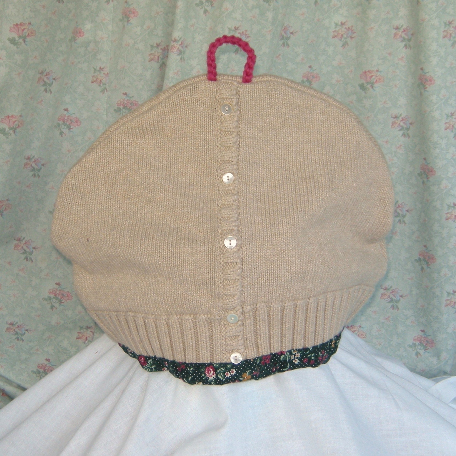 Sweater Tea Cozy from Preloved Cotton Sweater