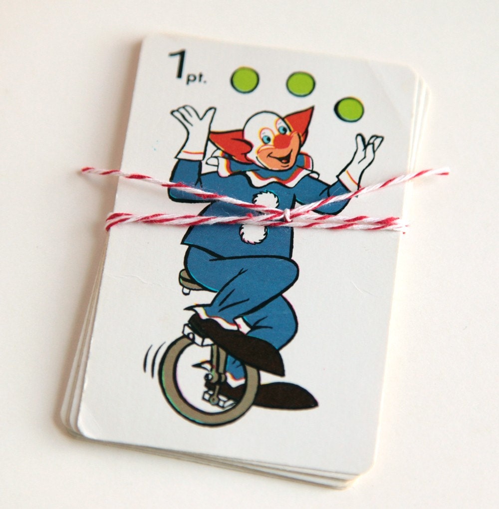 Bozo the Clown, set of 8 Vintage Children's Playing Cards - HuntersHideaway