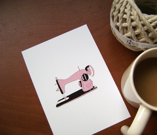 Sewing Machine Pink Clip Art ------------  for card making, digital scrapbooking,graphic design and paper goods