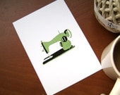 Green Sewing Machine Clip Art ------------- for card making, digital scrapbooking,graphic design and paper goods