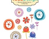 Blossom Melody ----------------Clip Art for card making, digital scrapbooking,graphic design and paper goods