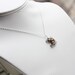 Espresso Pearl Girl Necklace - Sterling Silver Chain with Square Frame Bead and Chocolate Pearl Pendant