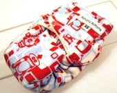 Robots Newborn Fitted Cloth Diaper with Bamboo Velour