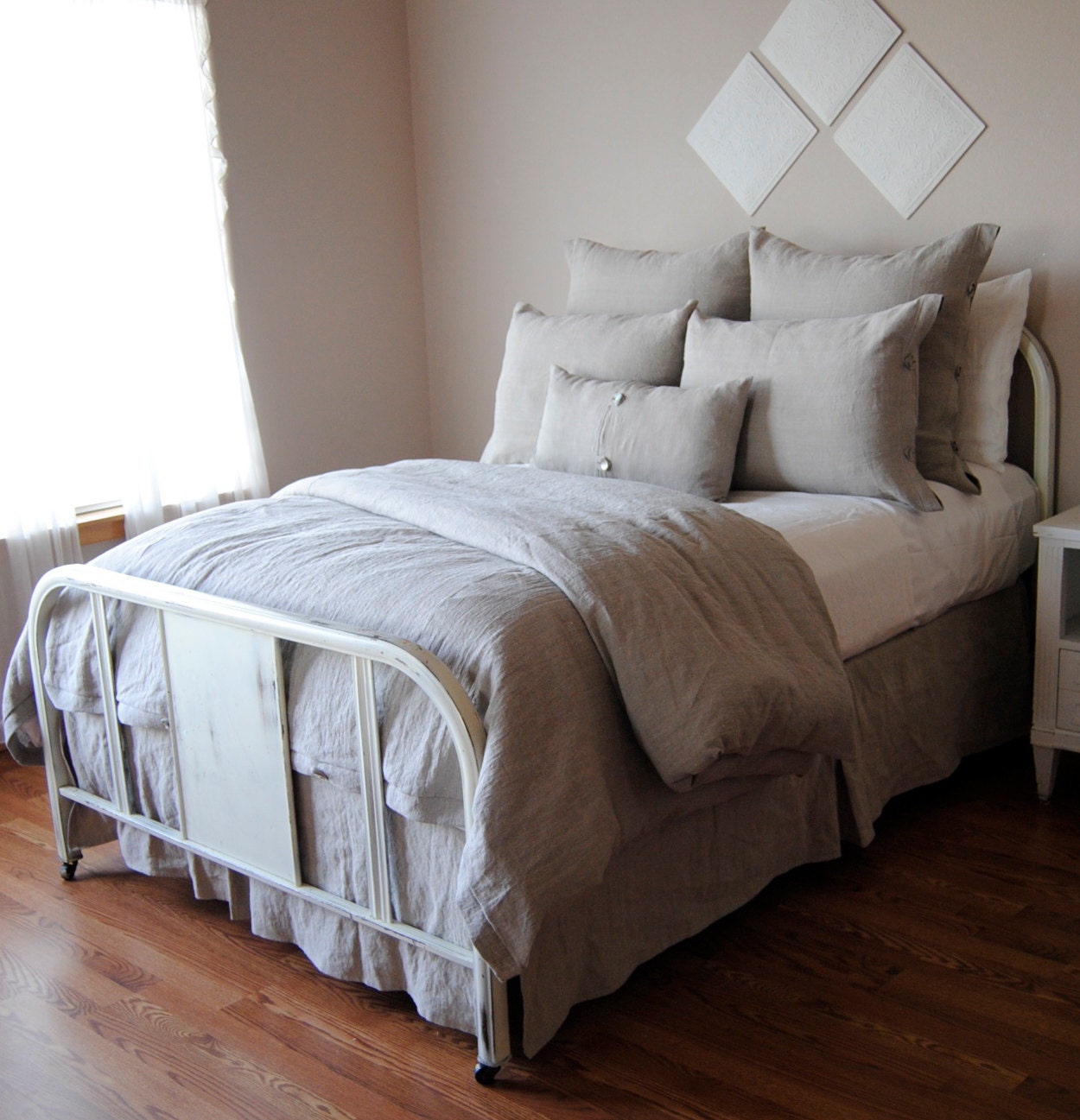 King Size Duvet Cover-Pearl Linen Bedding Collection