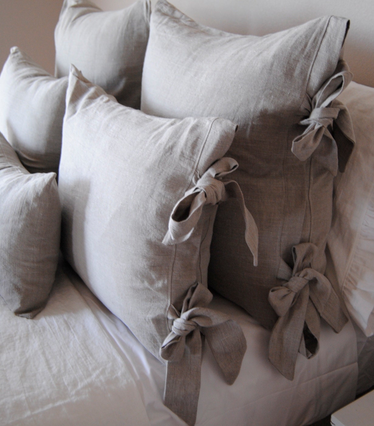 Queen Size Sham-Olive Linen Bedding Collection